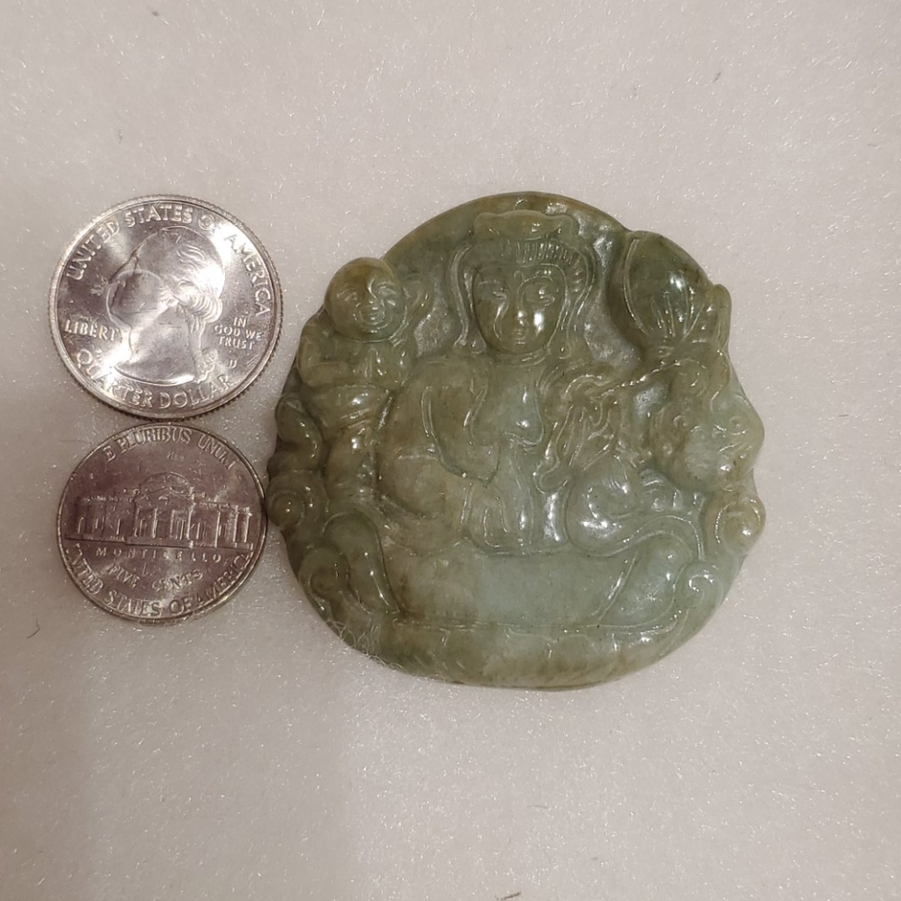 Vintage genuine jade stone guan yin